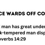 PATIENCE WARDS OFF CONFLICTS